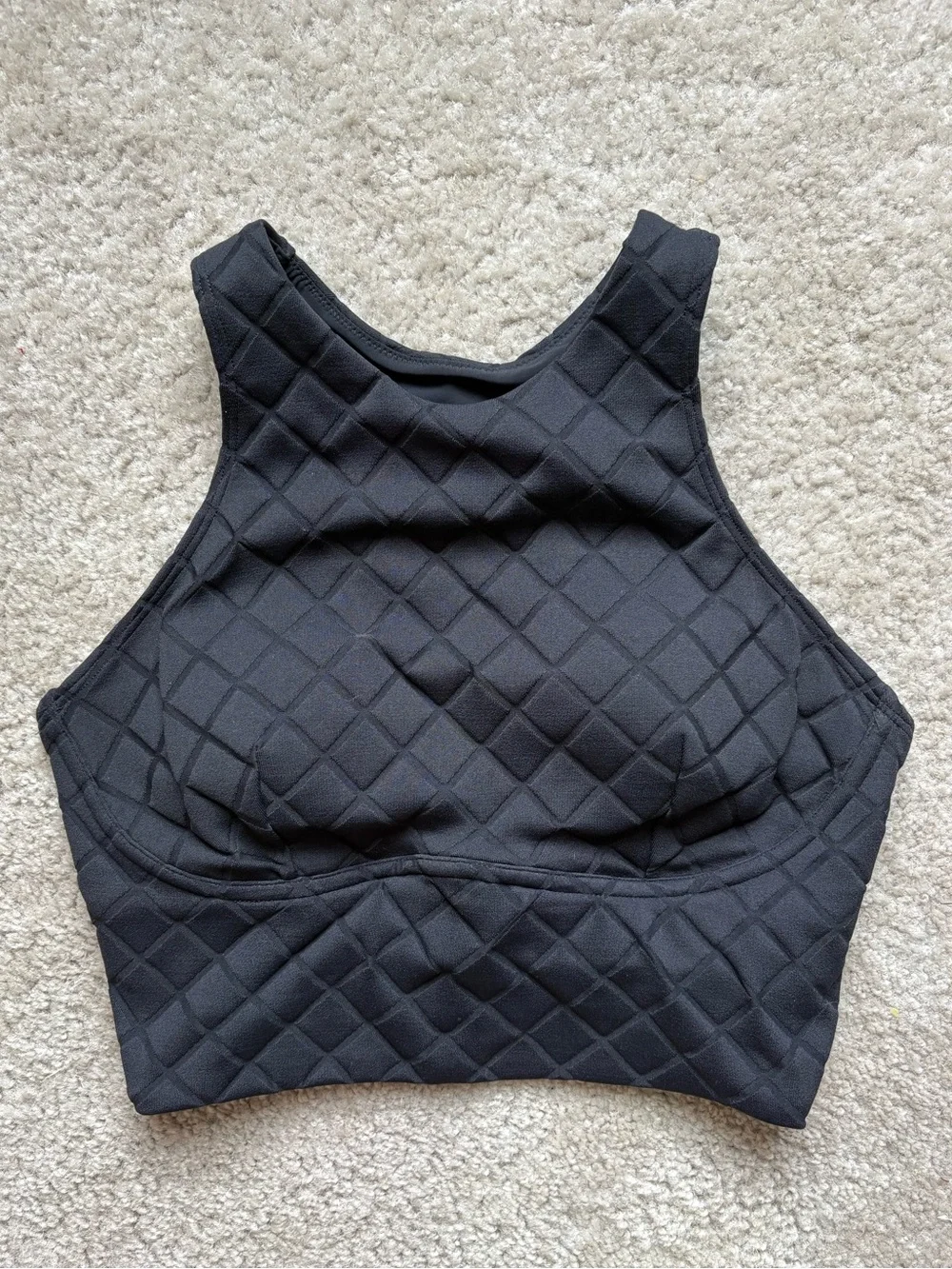 High-Neck Quilted Lululemon Swim Top - Black